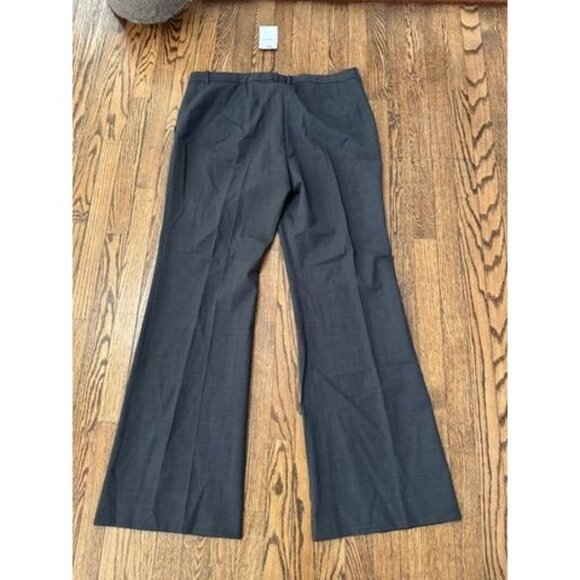 NWT THEORY DEMITRIA 4 MID-RISE FLARE-LEG STRETCH WOOL PANT CHARCOAL MELANGE 18 - Picture 4 of 4